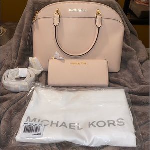 Michael Kors Lg Ballet Emmy Dome Purse, Lg MK Dust Bag and MK Ballet Wallet